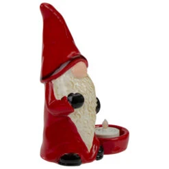Gnome Tea Light Christmas Candle Holder - 7" - Red And Black -Northlight Christmas northlight tc28049 2 updated 43290.1665611936