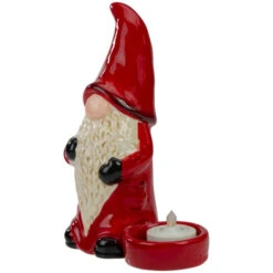 Gnome Tea Light Christmas Candle Holder - 7" - Red And Black -Northlight Christmas northlight tc28049 3 61137.1665611936