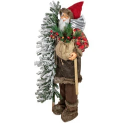 Northlight 48" Santa Claus With Artificial Flocked Alpine Tree Christmas Figure -Northlight Christmas northlight tj38549 2 62896.1680803020