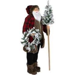Northlight Santa Claus With Flocked Alpine Tree And Wreath Commercial Christmas Figure - 5' 10 Northlight Santa Claus With Flocked Alpine Tree And Wreath Commercial Christmas Figure - 5' -Northlight Christmas northlight tj38551 3 updated 98329.1678445055