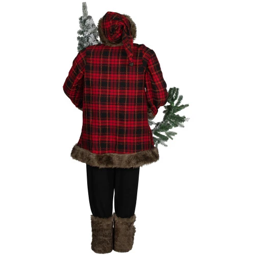 Northlight Santa Claus With Flocked Alpine Tree And Wreath Commercial Christmas Figure - 5' 7 Northlight Santa Claus With Flocked Alpine Tree And Wreath Commercial Christmas Figure - 5' - Image 5