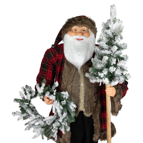 Northlight Santa Claus With Flocked Alpine Tree And Wreath Commercial Christmas Figure - 5' 8 Northlight Santa Claus With Flocked Alpine Tree And Wreath Commercial Christmas Figure - 5' - Image 6