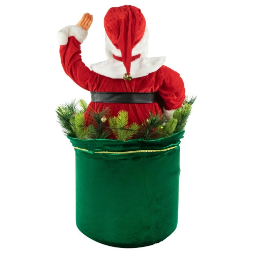 Northlight LED Lighted And Animated Gift Bag With Santa Claus Christmas Figure - 32" 6 Northlight LED Lighted And Animated Gift Bag With Santa Claus Christmas Figure - 32" - Image 4