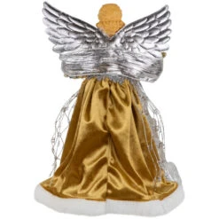 Northlight 12" Metallic Bronze And Silver Sequined Angel Christmas Tree Topper, Unlit -Northlight Christmas northlight tj99307 04 41532.1693409625
