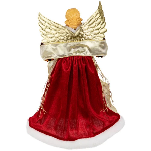 Northlight Metallic And Sequin Angel Christmas Tree Topper - 12" - Red And Gold - Unlit 9 Northlight Metallic And Sequin Angel Christmas Tree Topper - 12" - Red And Gold - Unlit - Image 7