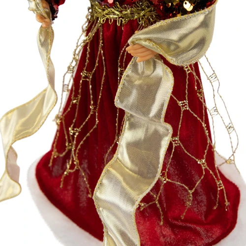 Northlight Metallic And Sequin Angel Christmas Tree Topper - 12" - Red And Gold - Unlit 8 Northlight Metallic And Sequin Angel Christmas Tree Topper - 12" - Red And Gold - Unlit - Image 6