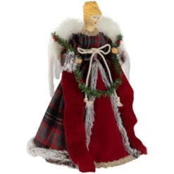 16" Red And Plaid Angel Christmas Tree Topper, Unlit -Northlight Christmas northlight tj99312 03 94895.1693669213