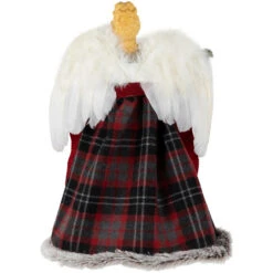 16" Red And Plaid Angel Christmas Tree Topper, Unlit -Northlight Christmas northlight tj99312 04 37553.1693669213