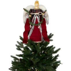 16" Red And Plaid Angel Christmas Tree Topper, Unlit -Northlight Christmas northlight tj99312 on20tree 46863.1693669213