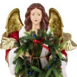 Northlight Commercial Size Angel Christmas Tree Topper With Wreath - 3' - Red And Green - Unlit -Northlight Christmas northlight tj99313 05 44813.1693669213