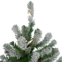 Set Of 3 Pre-Lit Slim Flocked Alpine Artificial Christmas Trees 5' - Clear Lights -Northlight Christmas northlight v27434 2update 45296.1668500847