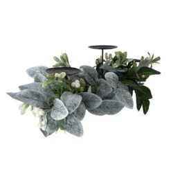 Northlight 32" Iced Leaves And Winter Berries Artificial Christmas Pillar Candle Holder -Northlight Christmas northlight vm26547 1 27642.1664381771