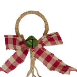 Northlight 15-Inch Pine And Green Jingle Bell Christmas Door Hanger With Plaid Bow -Northlight Christmas northlight vm89198 2 45593.1605061099