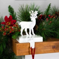 Northlight Marbled Standing Deer Christmas Stocking Holder - 7.5" - White And Black -Northlight Christmas northlight wy15237 styled 02 66562.1715719614