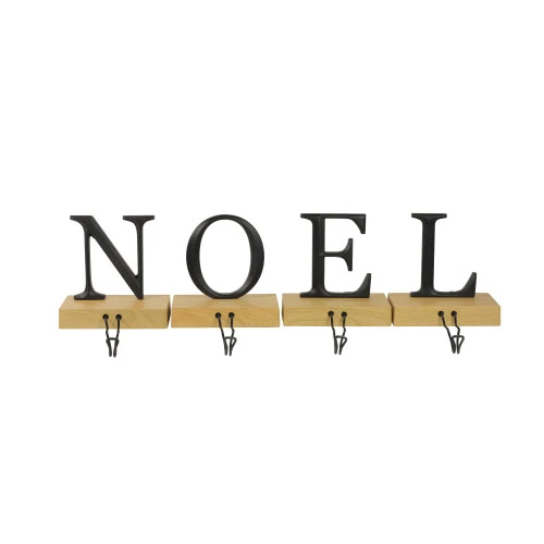 Northlight Metal Lettered "NOEL" Christmas Wooden Stocking Holders - 6" - Set Of 4 3 Northlight Metal Lettered "NOEL" Christmas Wooden Stocking Holders - 6" - Set Of 4