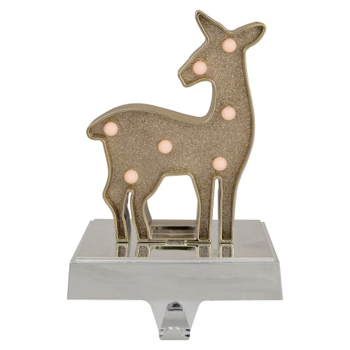 Northlight LED Lighted Reindeer Christmas Stocking Holder - 7.5" - Gold Finish 3 Northlight LED Lighted Reindeer Christmas Stocking Holder - 7.5" - Gold Finish