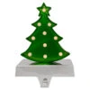 Northlight LED Lighted Shiny Christmas Tree Stocking Holder - 7" - Silver And Green -Northlight Christmas northlight wy92562 updated 89710.1661885808