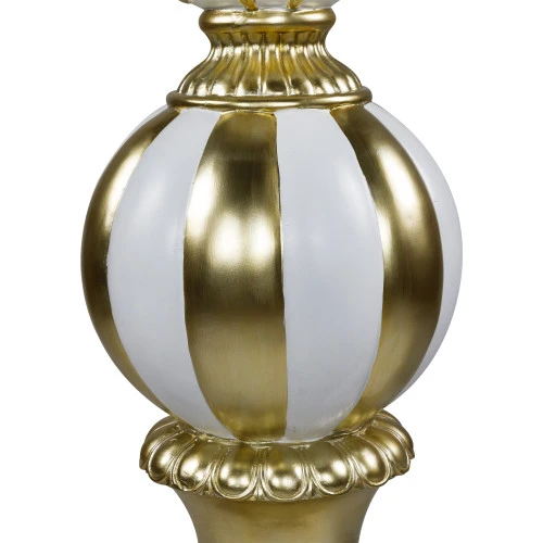 Northlight Ball Finial Commercial Size Christmas Decoration 48" - Gold And White 8 Northlight Ball Finial Commercial Size Christmas Decoration 48" - Gold And White - Image 6
