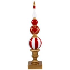 Northlight Commercial Size Candy Cane Ball Finial Christmas Decoration 48" - Red And White