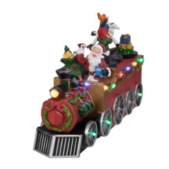 LED Lighted Musical Train With Santa Christmas Village Decoration - 10.25" 9 LED Lighted Musical Train With Santa Christmas Village Decoration - 10.25" -Northlight Christmas northlight xh27850 1 88644.1588406317