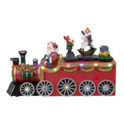 LED Lighted Musical Train With Santa Christmas Village Decoration - 10.25"