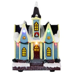 Northlight LED Lighted Snowy Church Christmas Village Display Piece - 6"
