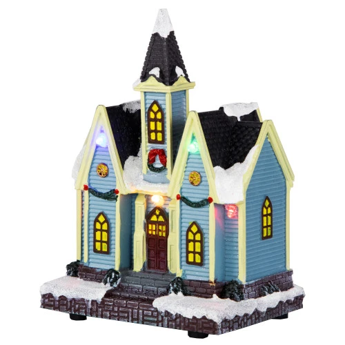 Northlight LED Lighted Snowy Church Christmas Village Display Piece - 6" 7 Northlight LED Lighted Snowy Church Christmas Village Display Piece - 6" - Image 5