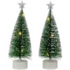 Northlight LED Lighted Mini Bottle Brush Pine Christmas Village Trees - Warm White - Set Of 2 -Northlight Christmas northlight xh99387 1 87444.1698958253
