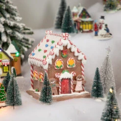 Northlight Pre-Lit LED Gingerbread Candy House Christmas Decoration - 7.5" -Northlight Christmas northlight xh99479 styled 74536.1699030046