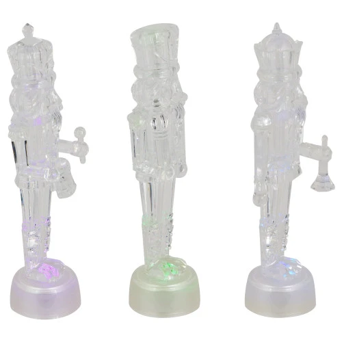 LED Lighted Icy Crystal Nutcracker Christmas Figures - 7.5" - Multicolor Lights -Set Of 3 5 LED Lighted Icy Crystal Nutcracker Christmas Figures - 7.5" - Multicolor Lights -Set Of 3 - Image 3