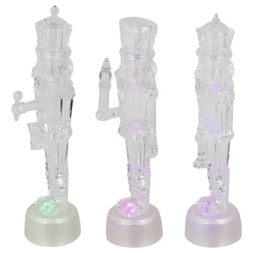 LED Lighted Icy Crystal Nutcracker Christmas Figures - 7.5" - Multicolor Lights -Set Of 3 7 LED Lighted Icy Crystal Nutcracker Christmas Figures - 7.5" - Multicolor Lights -Set Of 3 - Image 5