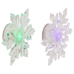 LED Lighted Icy Crystal Snowflake Christmas Window Decorations - 5.5" - Set Of 2 -Northlight Christmas northlight y92108 3 updated 00693.1661885675