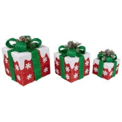 Northlight Set Of 3 Lighted Red With White Snowflakes Gift Boxes Christmas Decorations -Northlight Christmas northlight y93945 2 78089.1668587296