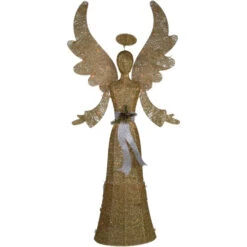 Northlight Lighted Golden Angel Christmas Decoration - 68" - Clear Lights