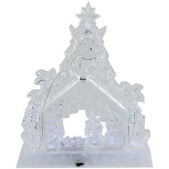 Northlight LED Lighted Nativity Scene In Stable Acrylic Christmas Decoration - 10.75" -Northlight Christmas northlight y94768 03 61518.1697128081
