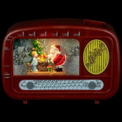 Northlight LED Lighted "Santa Sighting" Retro Radio Christmas Snow Globe - 8.75" -Northlight Christmas northlight y94774 black 48592.1696868292