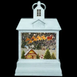 LED Lighted Santa's Sleigh Christmas Lantern Snow Globe - 10" -Northlight Christmas northlight y94775 black 54622.1696868291