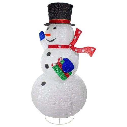 Northlight LED Lighted Iridescent Twinkling Snowman Outdoor Christmas Decoration - 71" 7 Northlight LED Lighted Iridescent Twinkling Snowman Outdoor Christmas Decoration - 71" - Image 5