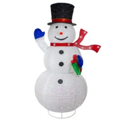 Northlight LED Lighted Iridescent Twinkling Snowman Outdoor Christmas Decoration - 71"