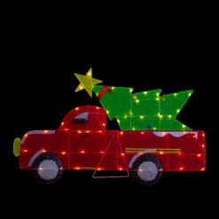 Northlight 36" LED Lighted Red Truck With Christmas Tree Outdoor Decoration 11 Northlight 36" LED Lighted Red Truck With Christmas Tree Outdoor Decoration -Northlight Christmas northlight ye92366 onblack 71414.1637152438