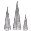 Northlight Set Of 3 LED Lighted Silver Glitter Cone Tree Outdoor Christmas Decorations 23.5" -Northlight Christmas northlight ye92367 21635.1639782107