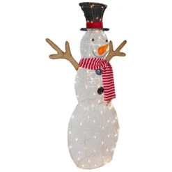 Northlight 48" LED Lighted Snowman With Top Hat And Red Scarf Outdoor Christmas Decoration -Northlight Christmas northlight ye92369 1 75005.1665610758