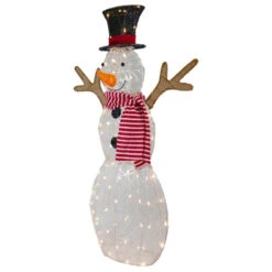 Northlight 48" LED Lighted Snowman With Top Hat And Red Scarf Outdoor Christmas Decoration -Northlight Christmas northlight ye92369 3 13224.1665610758