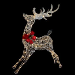 Northlight 56" LED Lighted Reindeer With Glitter Bow Outdoor Christmas Decoration -Northlight Christmas northlight ye92370 onblack 66245.1665611636