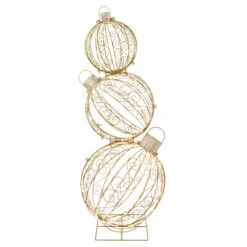 Northlight Open Design Stacked Christmas Ornaments Outdoor Decoration - 51" - Gold - Warm White -Northlight Christmas northlight ye93928 1 97605.1702056331