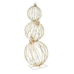 Northlight Open Design Stacked Christmas Ornaments Outdoor Decoration - 51" - Gold - Warm White -Northlight Christmas northlight ye93928 3 73349.1702056331
