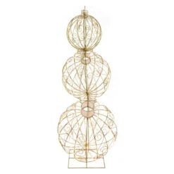 Northlight Open Design Stacked Christmas Ornaments Outdoor Decoration - 51" - Gold - Warm White -Northlight Christmas northlight ye93928 4 76701.1664465762