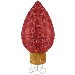 Northlight LED Lighted Retro Light Bulb Outdoor Christmas Decoration - 32" - Red - Warm White
