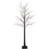 Northlight 6' Brown LED Lighted Frosted Christmas Twig Tree - Multi-Color Lights
