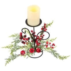 Northlight Apples And Berries Christmas Pillar Candle Holder - 10" - Green And Red 12 Northlight Apples And Berries Christmas Pillar Candle Holder - 10" - Green And Red -Northlight Christmas northlight yk95974 03 14327.1722387417